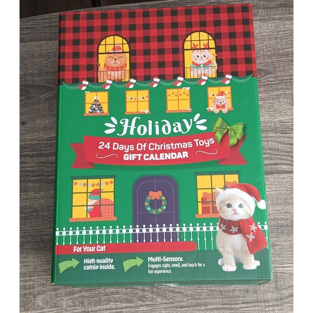 Poppin Paws Holiday 24 Days Of Christmas Toys Gift Calendar For Cats With Catnip